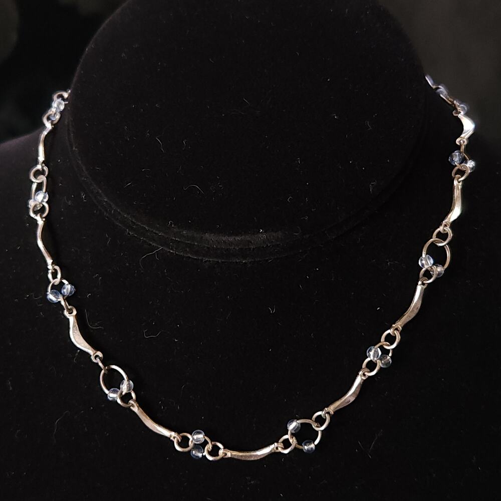 Vintage 1990s Gemstone Accented Necklace – Authentic Retro Chic, 18n inch